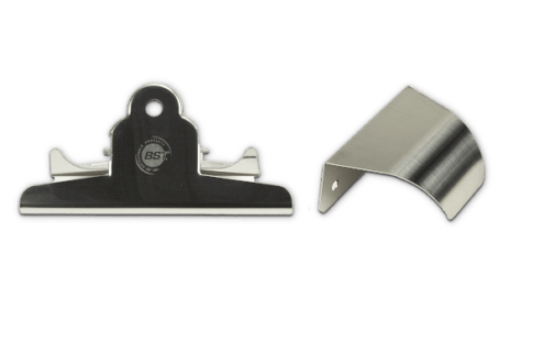 A graphic of Stainless Steel Clipboard Accessories side by side