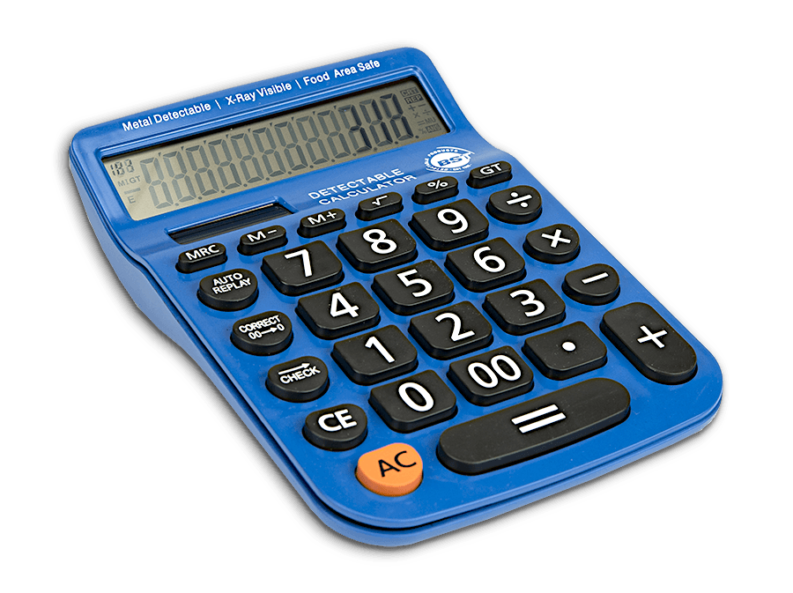 Metal Detectable Desktop Calculator Blue Supply Company Detectable