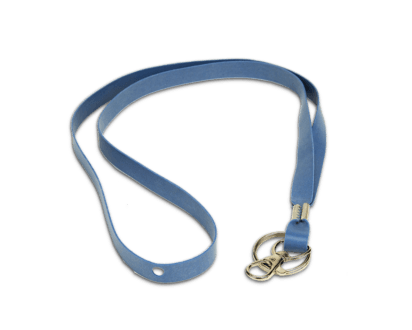 A single 35 Inch Blue Metal Detectable Lanyard made of silicone with safety break point