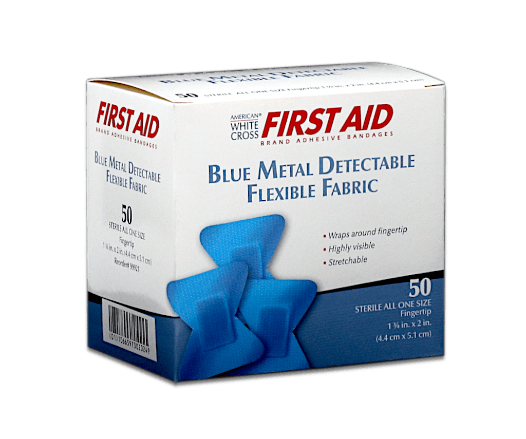 Metal Detectable Bandages Fingertip Blue Supply Company