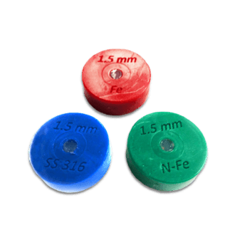 A Group of X-Ray and Metal Detector Test Pucks for Ferrous Non-Ferrous and Stainless Steel 316