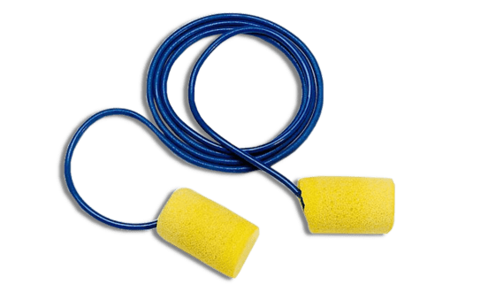 Metal Detectable Earplugs made by 3M E-A-R Classics coiled and laying flat
